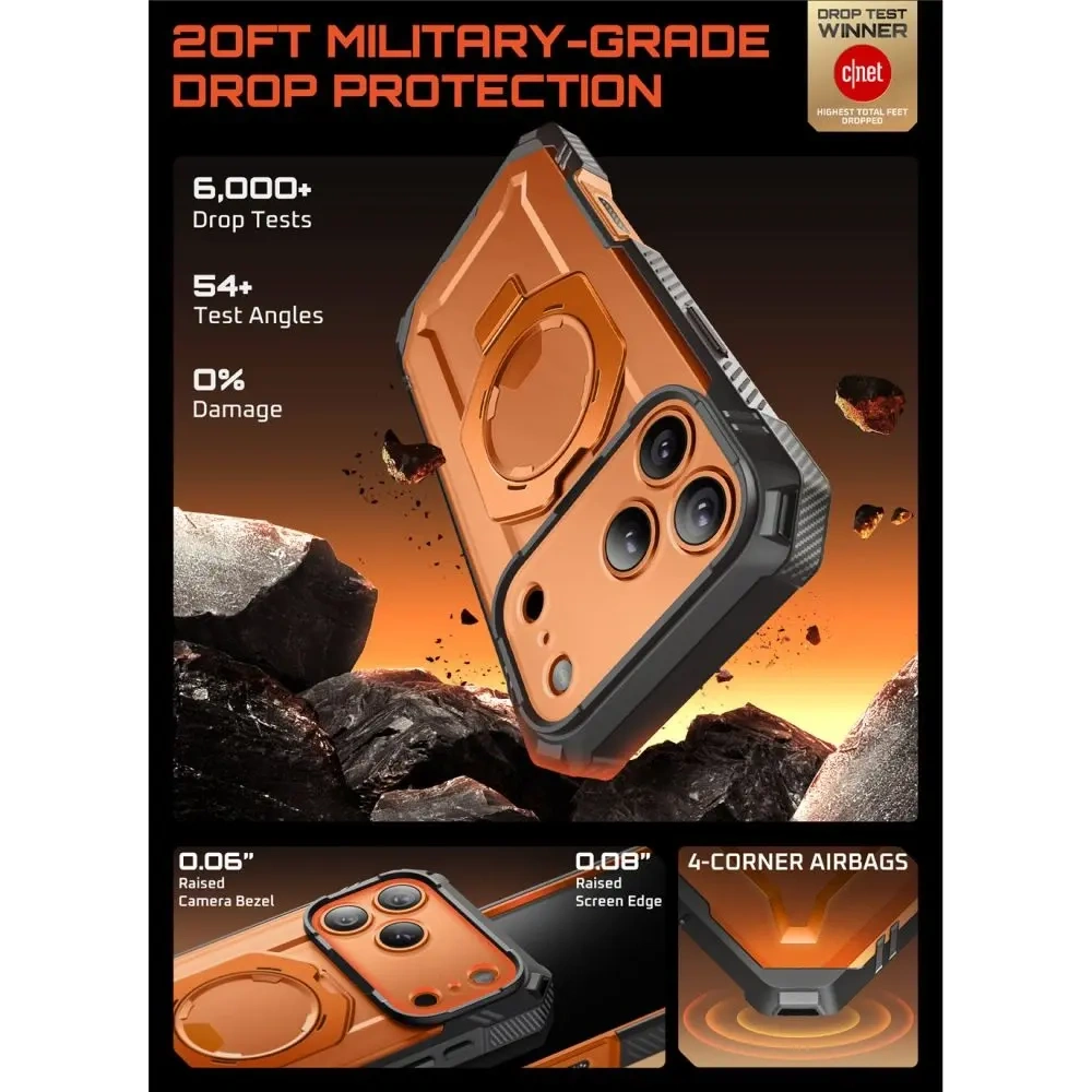 Etui Supcase Unicorn Beetle Grip Pro Mag MagSafe do Apple iPhone 17 Pro Max Clear/coral