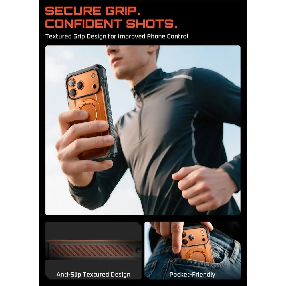 Etui Supcase Unicorn Beetle Grip Pro Mag MagSafe do Apple iPhone 17 Pro Max Clear/coral