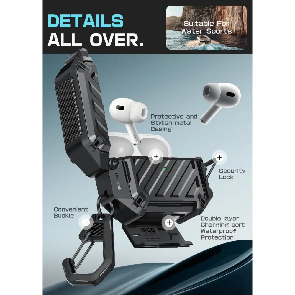 Etui Supcase Unicorn Beetle Pro MagSafe IP68 do Apple AirPods Pro 3 Black