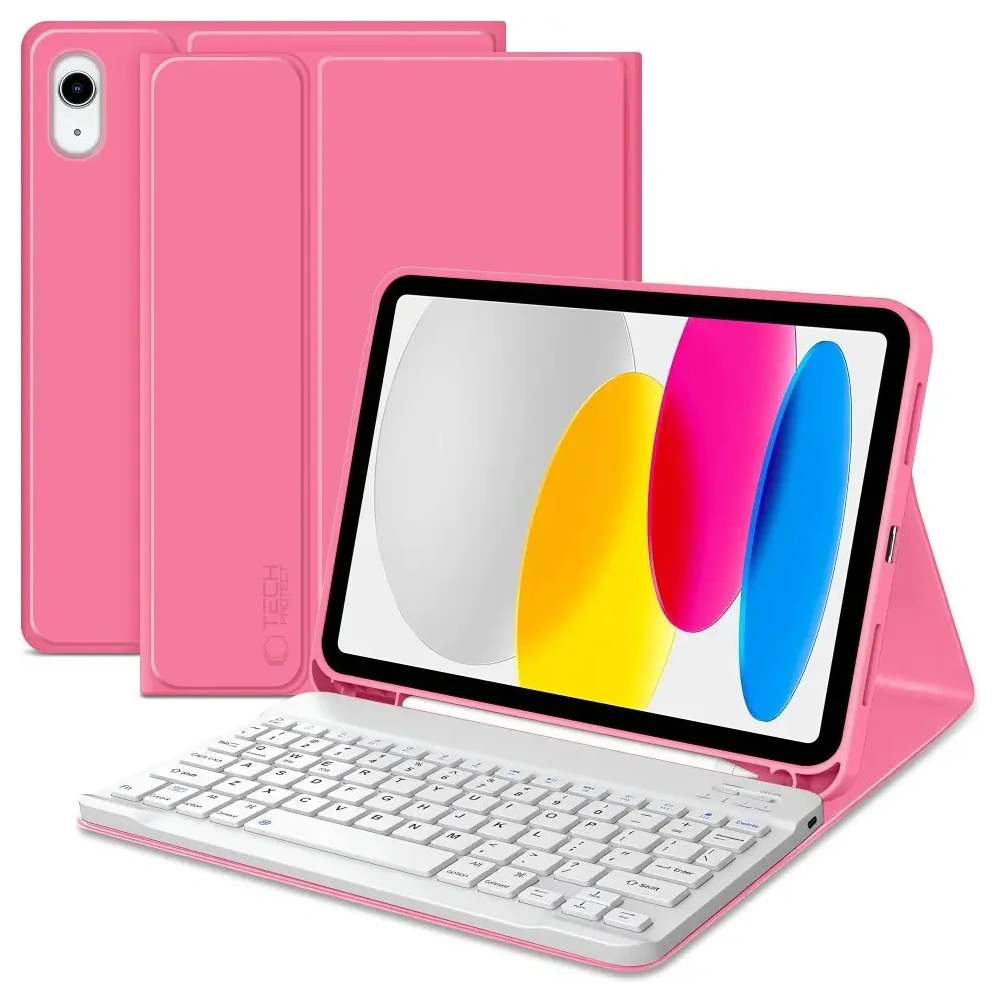Etui Tech-Protect SmartCase Pen + Keyboard Apple iPad 10.9" 2022 / 11" 2025 Magenta