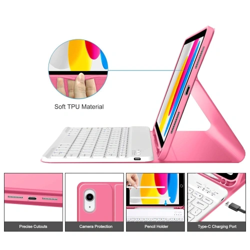 Etui Tech-Protect SmartCase Pen + Keyboard Apple iPad 10.9" 2022 / 11" 2025 Magenta Etui Tech-Protect SmartCase Pen + Keyboard Apple iPad 10.9" 2022 / 11" 2025 Magenta