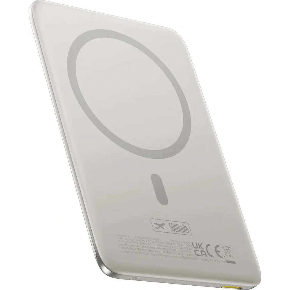 Powerbank Baseus PicoGo AM41 Ultra-Slim 5000mAh 20W kompatybilny z MagSafe + kabel Baseus Simple USB-C 60W 30cm tytanowy