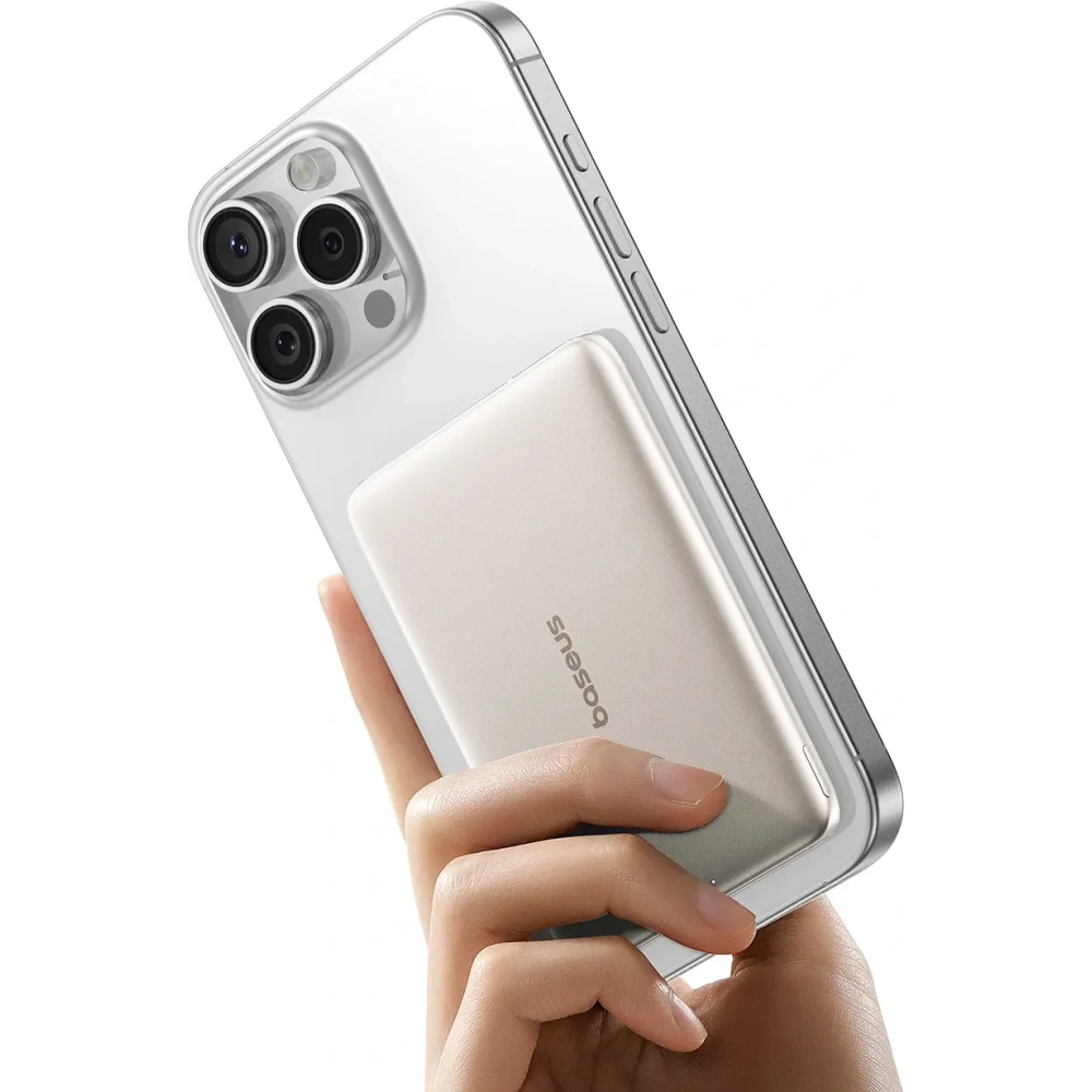 Powerbank Baseus PicoGo AM41 Ultra-Slim 5000mAh 20W kompatybilny z MagSafe + kabel Baseus Simple USB-C 60W 30cm tytanowy