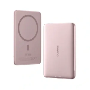 Powerbank Baseus PicoGo AM41 Ultra-Slim 5000mAh 20W kompatybilny z MagSafe + kabel Baseus Simple USB-C 60W 30cm różowy