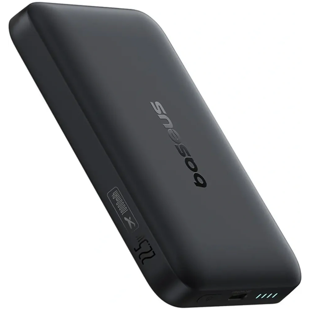 Powerbank Baseus EnerFill FM11 Ultra-Mini 10000mAh 22.5W kompatybilny z MagSafe + kabel Baseus Simple USB-C 20V 3A 30cm czarny