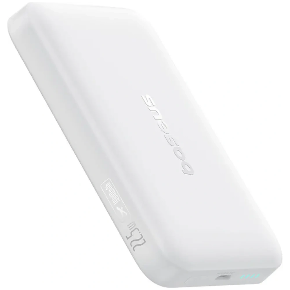 Powerbank Baseus EnerFill FM11 Ultra-Mini 10000mAh 22.5W kompatybilny z MagSafe + kabel Baseus Simple USB-C 20V 3A 30cm biały