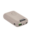 Powerbank PURO Compact 10000mAh, USB-A, USB-C, 15 W LED (Taubengrau)
