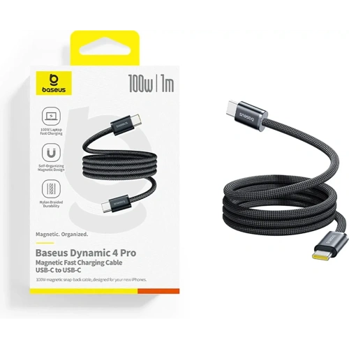 Kabel Baseus Dynamic 4 Pro Fast USB-C do USB-C 100W 1m czarny Kabel Baseus Dynamic 4 Pro Fast USB-C do USB-C 100W 1m czarny