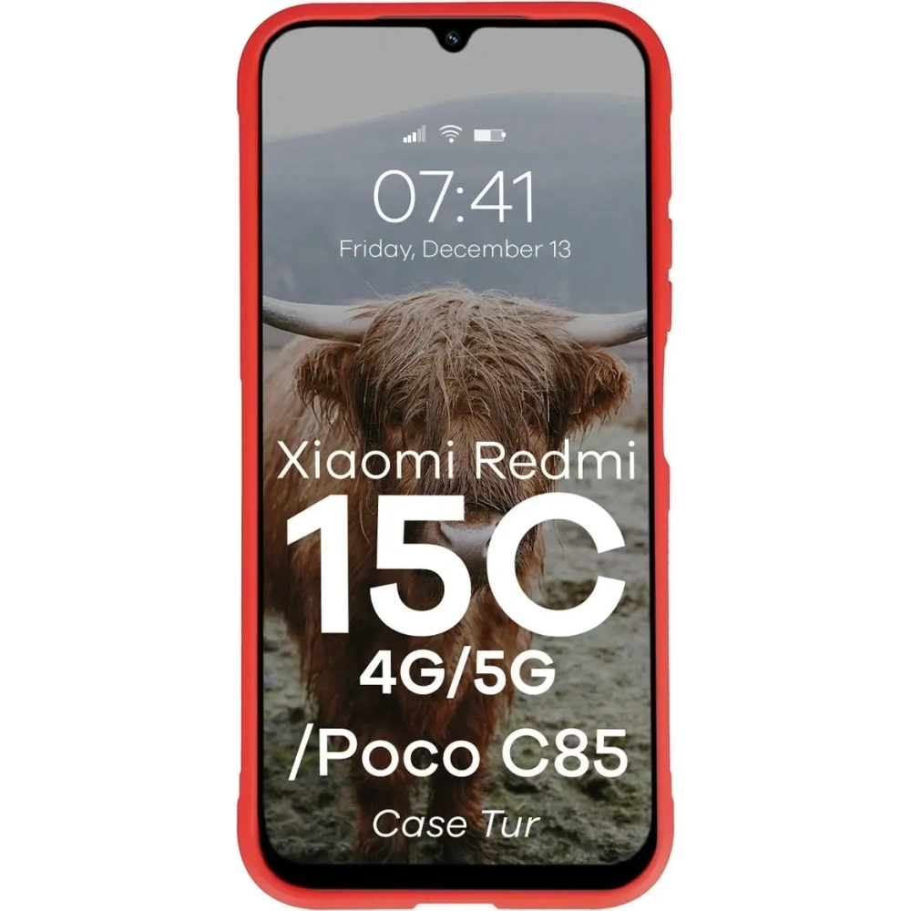 Pancerne etui Bizon Case Tur do Xiaomi Redmi 15C 4G / 5G / POCO C85 4G czerwone