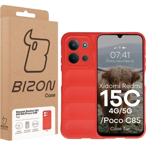 Pancerne etui Bizon Case Tur do Xiaomi Redmi 15C 4G / 5G / POCO C85 4G czerwone Pancerne etui Bizon Case Tur do Xiaomi Redmi 15C 4G / 5G / POCO C85 4G czerwone