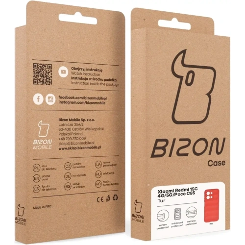 Pancerne etui Bizon Case Tur do Xiaomi Redmi 15C 4G / 5G / POCO C85 4G czerwone Pancerne etui Bizon Case Tur do Xiaomi Redmi 15C 4G / 5G / POCO C85 4G czerwone