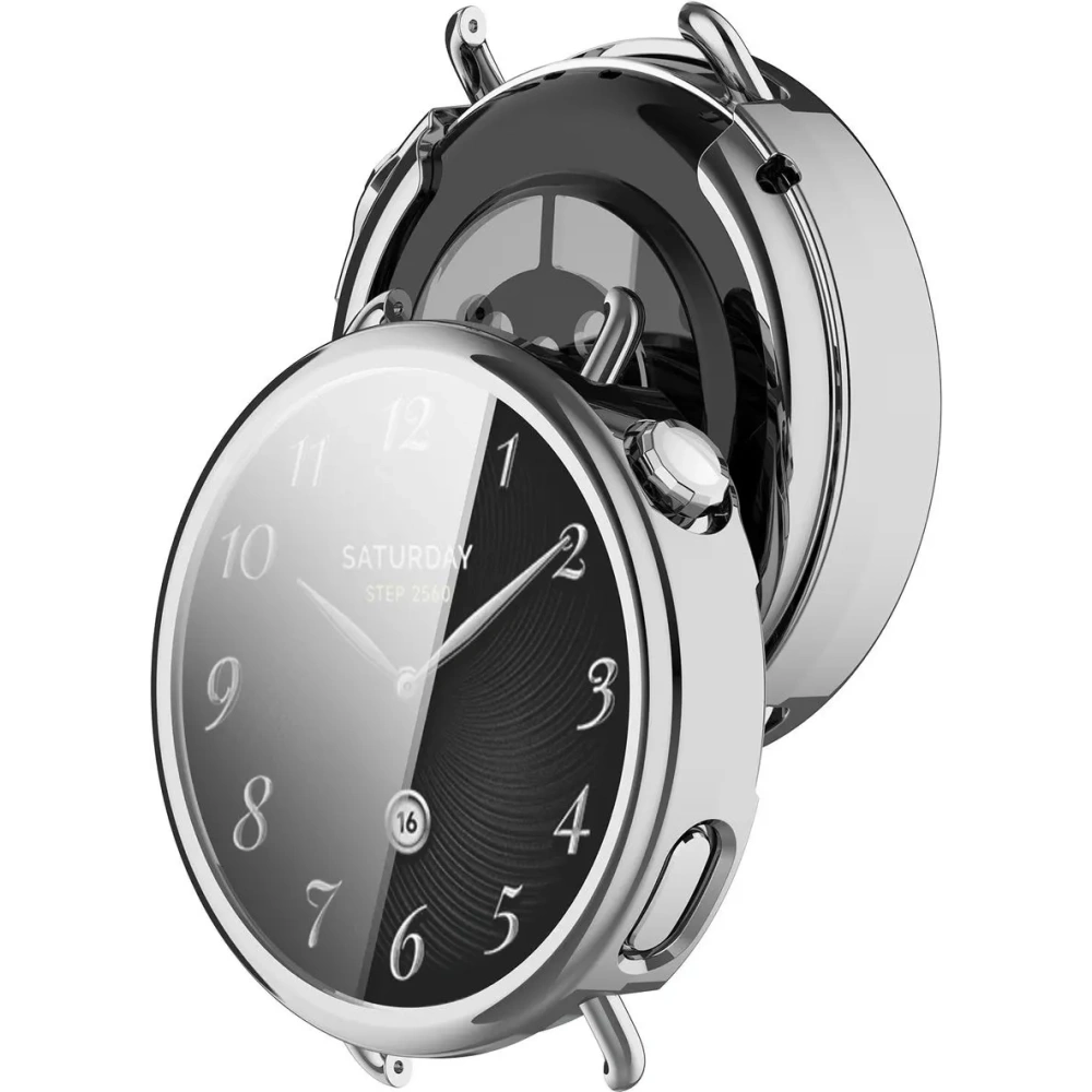 Etui z osłoną ekranu Bizon Case Watch Felipe do Xiaomi Watch S4 41mm srebrne