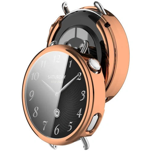 Etui z osłoną ekranu Bizon Case Watch Felipe do Xiaomi Watch S4 41mm różowozłote Etui z osłoną ekranu Bizon Case Watch Felipe do Xiaomi Watch S4 41mm różowozłote