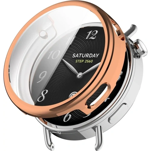 Etui z osłoną ekranu Bizon Case Watch Felipe do Xiaomi Watch S4 41mm różowozłote Etui z osłoną ekranu Bizon Case Watch Felipe do Xiaomi Watch S4 41mm różowozłote