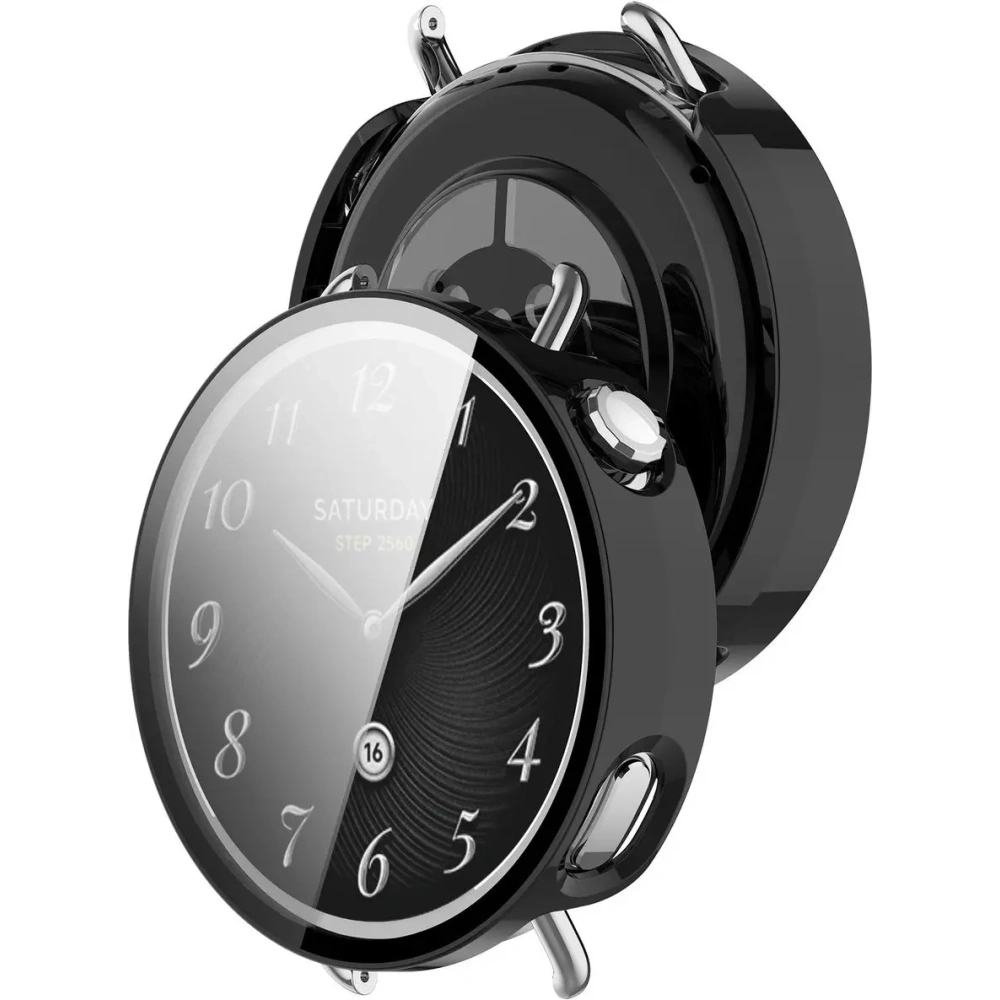 Etui ze szkłem do zegarka Bizon Case+Glass Watch do Xiaomi Watch S4 41mm czarne