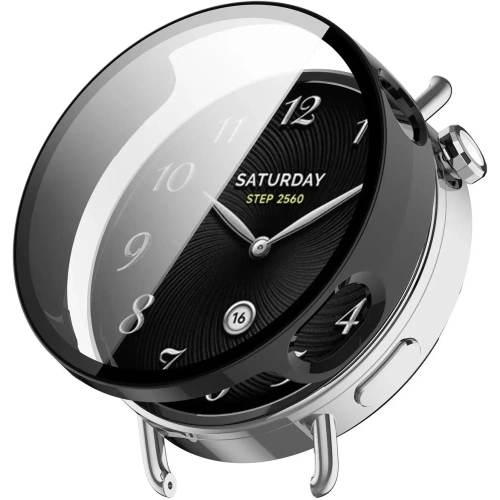 Etui ze szkłem do zegarka Bizon Case+Glass Watch do Xiaomi Watch S4 41mm czarne Etui ze szkłem do zegarka Bizon Case+Glass Watch do Xiaomi Watch S4 41mm czarne