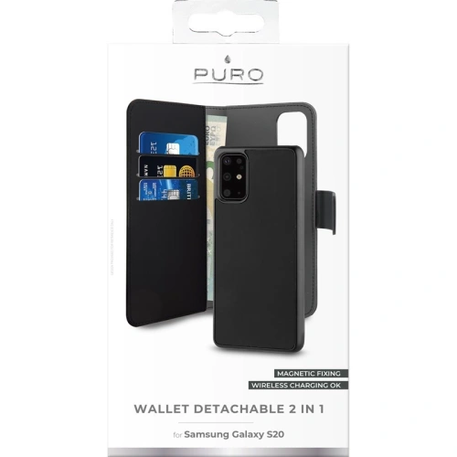 Kup Etui PURO Wallet Odnímatelné 2w1 Samsung Galaxy S20+ (černé) - PUR210BLK - {ean13} - Sklep Home Screen