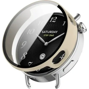 Etui ze szkłem do zegarka Bizon Case+Glass Watch do Xiaomi Watch S4 41mm beżowe Etui ze szkłem do zegarka Bizon Case+Glass Watch do Xiaomi Watch S4 41mm beżowe