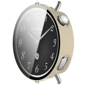 Etui ze szkłem do zegarka Bizon Case+Glass Watch do Xiaomi Watch S4 41mm beżowe Etui ze szkłem do zegarka Bizon Case+Glass Watch do Xiaomi Watch S4 41mm beżowe