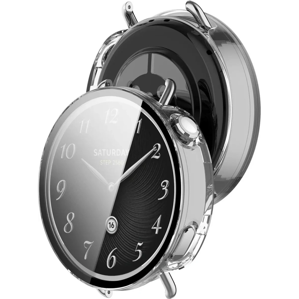 Etui ze szkłem do zegarka Bizon Case+Glass Watch do Xiaomi Watch S4 41mm przeźroczyste