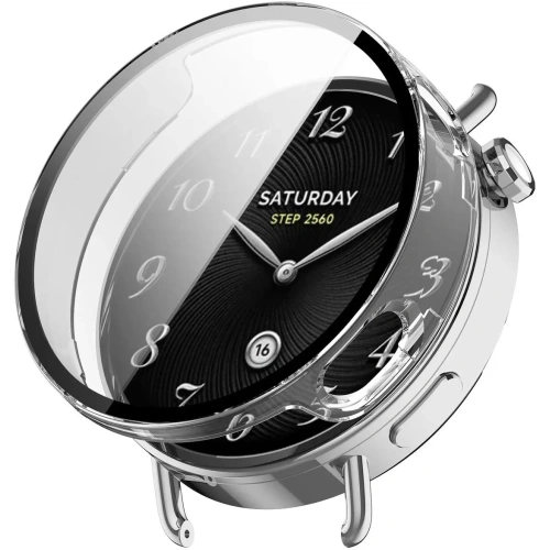 Etui ze szkłem do zegarka Bizon Case+Glass Watch do Xiaomi Watch S4 41mm przeźroczyste Etui ze szkłem do zegarka Bizon Case+Glass Watch do Xiaomi Watch S4 41mm przeźroczyste