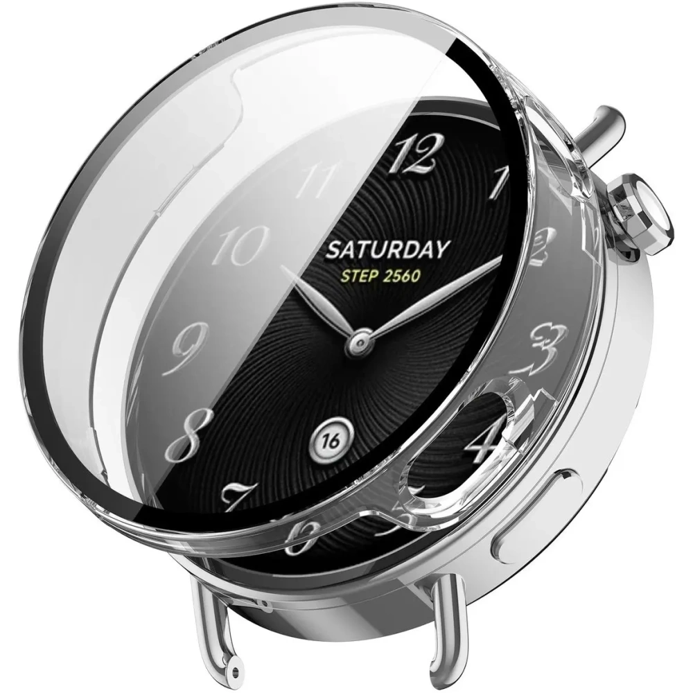 Etui ze szkłem do zegarka Bizon Case+Glass Watch do Xiaomi Watch S4 41mm przeźroczyste