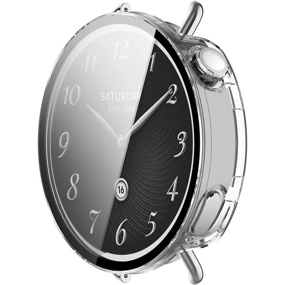 Etui ze szkłem do zegarka Bizon Case+Glass Watch do Xiaomi Watch S4 41mm przeźroczyste