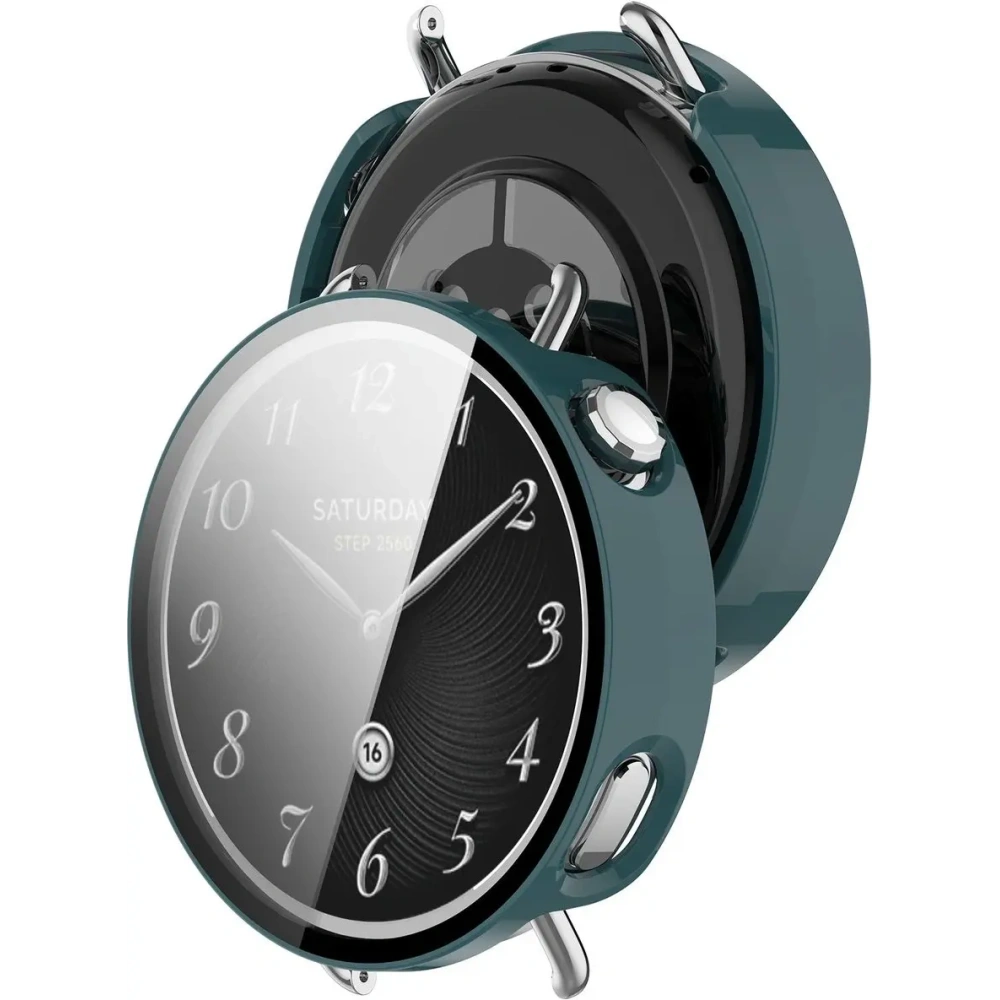 Etui ze szkłem do zegarka Bizon Case+Glass Watch do Xiaomi Watch S4 41mm zielone