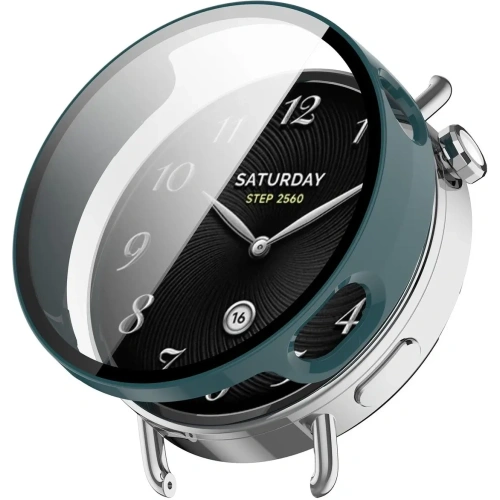 Etui ze szkłem do zegarka Bizon Case+Glass Watch do Xiaomi Watch S4 41mm zielone Etui ze szkłem do zegarka Bizon Case+Glass Watch do Xiaomi Watch S4 41mm zielone