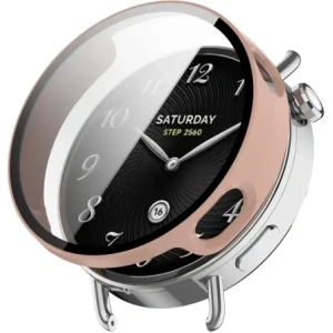 Etui ze szkłem do zegarka Bizon Case+Glass Watch do Xiaomi Watch S4 41mm różowe Etui ze szkłem do zegarka Bizon Case+Glass Watch do Xiaomi Watch S4 41mm różowe