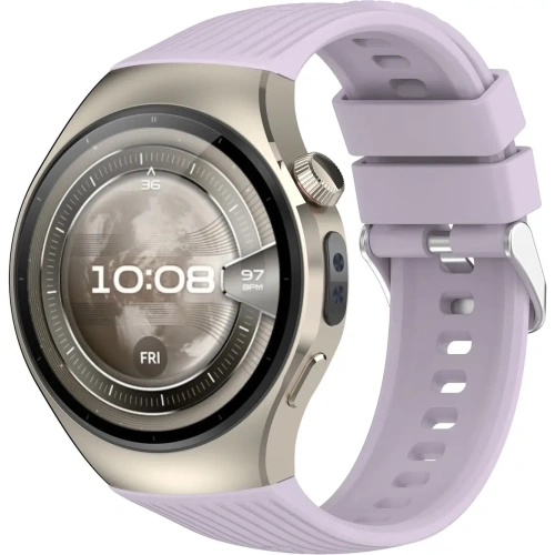 Silikonowy pasek Bizon Strap Watch Silicone T do Huawei Watch 5 42mm fioletowy