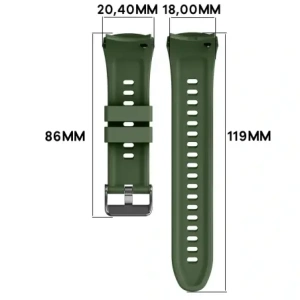 Silikonowy pasek Bizon Strap Watch Silicone T do Huawei Watch 5 42mm ciemnozielony