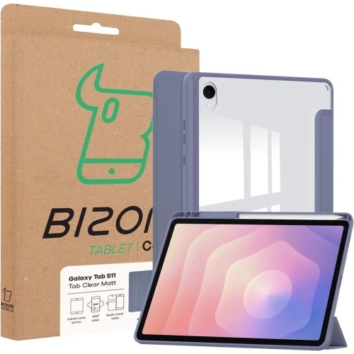 Etui z klapką Bizon Case Tab Clear Matt do Samsung Galaxy Tab S11 lawendowe Etui z klapką Bizon Case Tab Clear Matt do Samsung Galaxy Tab S11 lawendowe