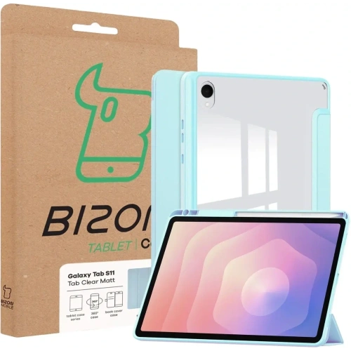 Etui z klapką Bizon Case Tab Clear Matt do Samsung Galaxy Tab S11 błękitne Etui z klapką Bizon Case Tab Clear Matt do Samsung Galaxy Tab S11 błękitne