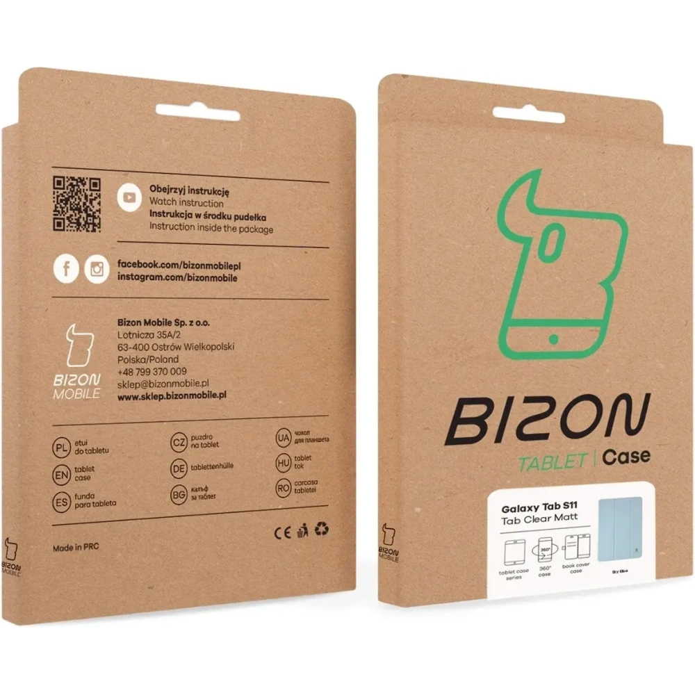 Etui z klapką Bizon Case Tab Clear Matt do Samsung Galaxy Tab S11 błękitne