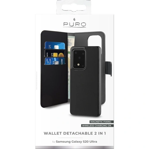 Kup Samsung PURO Geldbörse Abnehmbare 2-in-1 Hülle Galaxy S20 Ultra (schwarz) - PUR214BLK - {ean13} - Sklep Home Screen