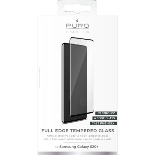 Kup Edzett üveg PURO Premium Full Edge Tempered Glass Case Friendly Samsung Galaxy S20+ Plus (fekete keret) - PUR215BLK - {ean13} - Sklep Home Screen