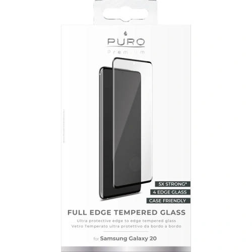 Kup Sticlă termorezistentă PURO Premium Full Edge Tempered Glass Case Friendly Samsung Galaxy S20 (ramă neagră) - PUR216BLK - {ean13} - Sklep Home Screen