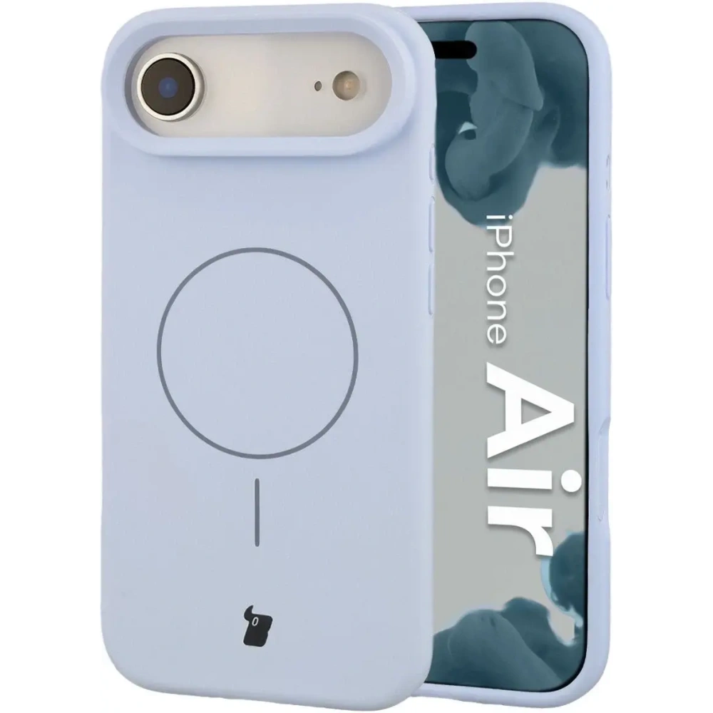 Silikonowe etui z pierścieniem magnetycznym Bizon Soft Case Magnetic do Apple iPhone Air błękitne