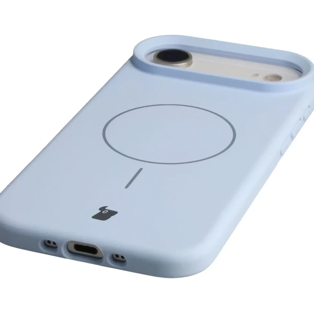 Silikonowe etui z pierścieniem magnetycznym Bizon Soft Case Magnetic do Apple iPhone Air błękitne