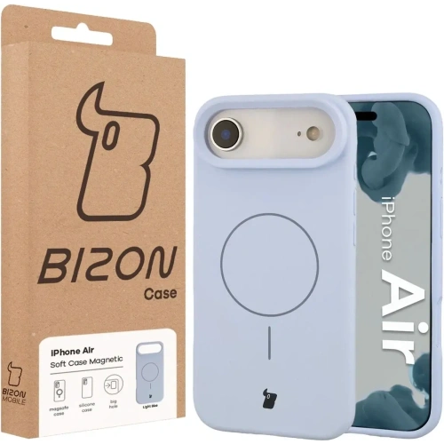 Silikonowe etui z pierścieniem magnetycznym Bizon Soft Case Magnetic do Apple iPhone Air błękitne Silikonowe etui z pierścieniem magnetycznym Bizon Soft Case Magnetic do Apple iPhone Air błękitne