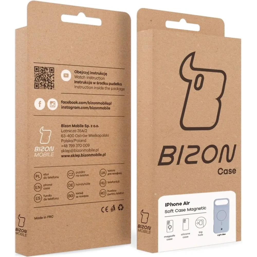 Silikonowe etui z pierścieniem magnetycznym Bizon Soft Case Magnetic do Apple iPhone Air błękitne