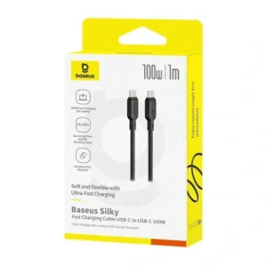 Kabel Baseus Silky Series 100W USB-C do USB-C 1m czarny