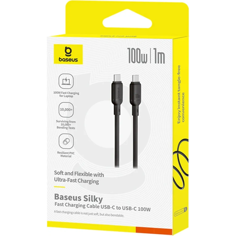 Kabel Baseus Silky Series 100W USB-C do USB-C 1m czarny