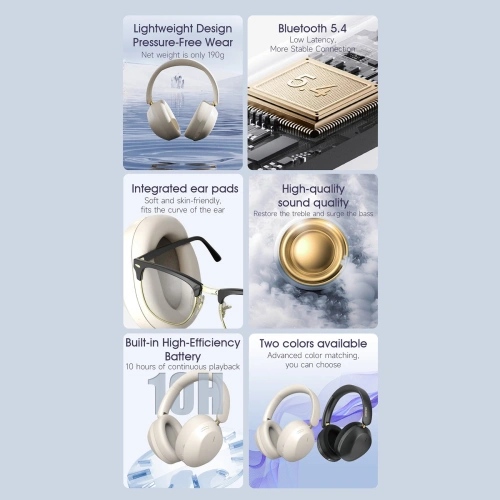 Bezprzewodowe słuchawki nauszne Dudao X22 Max Bluetooth 5.4 ANC czarne Bezprzewodowe słuchawki nauszne Dudao X22 Max Bluetooth 5.4 ANC czarne