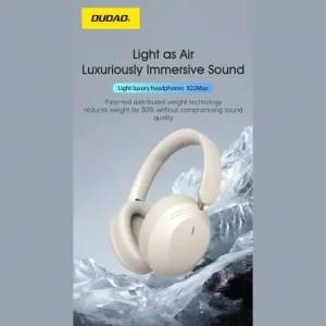 Bezprzewodowe słuchawki nauszne Dudao X22 Max Bluetooth 5.4 ANC beżowe