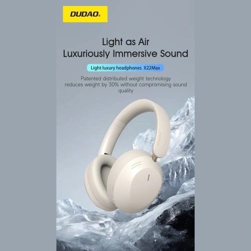 Bezprzewodowe słuchawki nauszne Dudao X22 Max Bluetooth 5.4 ANC beżowe Bezprzewodowe słuchawki nauszne Dudao X22 Max Bluetooth 5.4 ANC beżowe