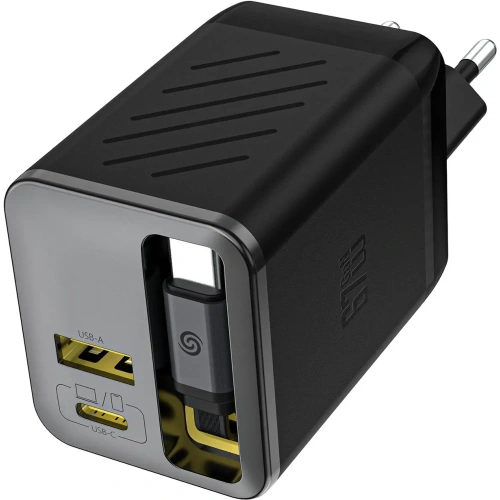 Ładowarka sieciowa Dudao A67EU GaN 67W z wbudowanym zwijanym kablem USB-C Power Delivery Quick Charge czarna Ładowarka sieciowa Dudao A67EU GaN 67W z wbudowanym zwijanym kablem USB-C Power Delivery Quick Charge czarna