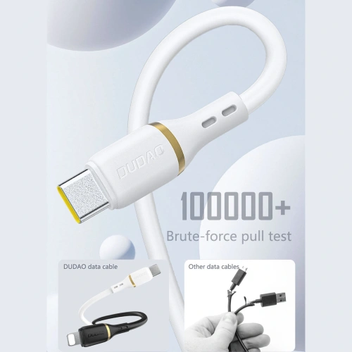 Kabel Dudao L25C USB-C do USB-C 60W 1m biały Kabel Dudao L25C USB-C do USB-C 60W 1m biały
