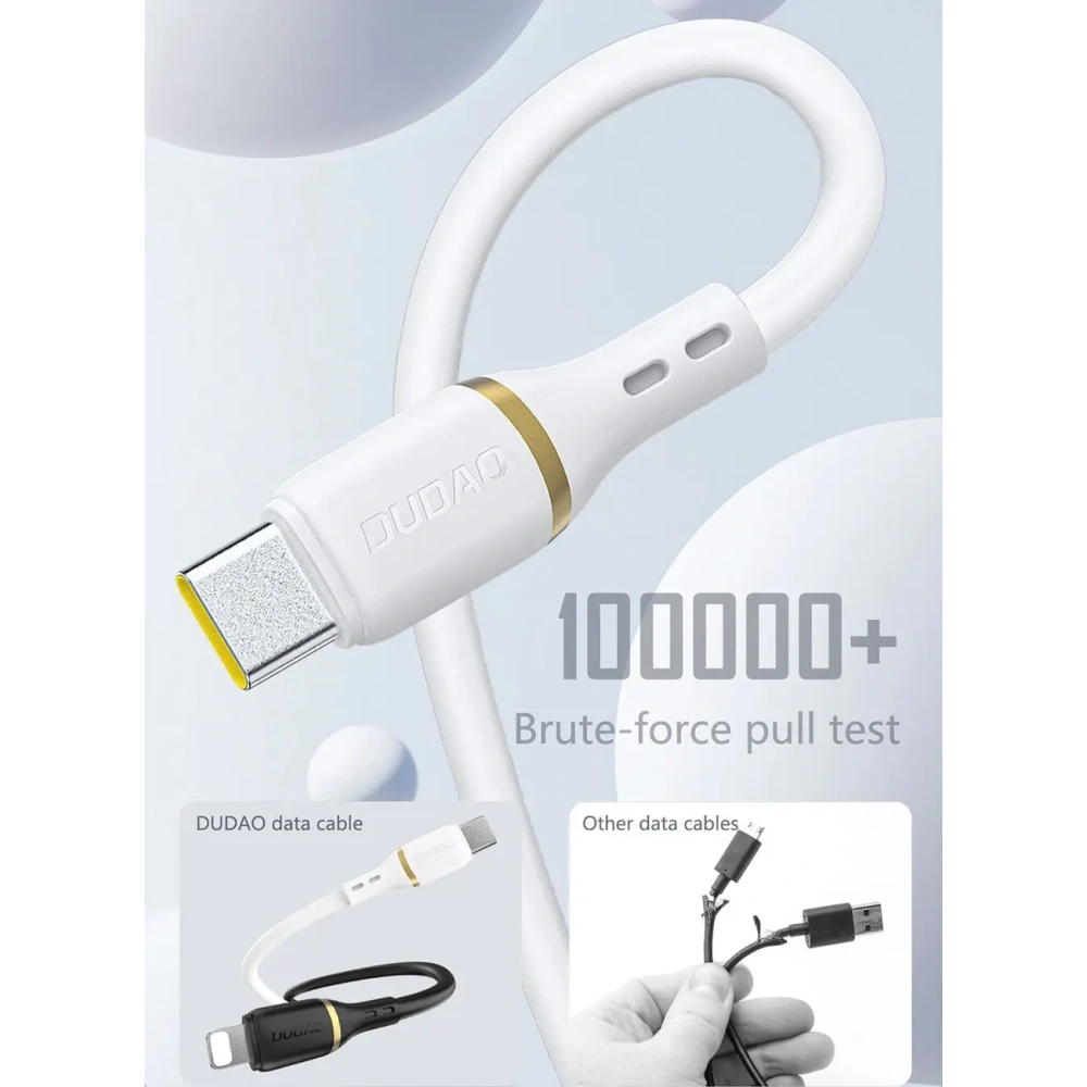 Kabel Dudao L25C USB-C do USB-C 60W 1m biały